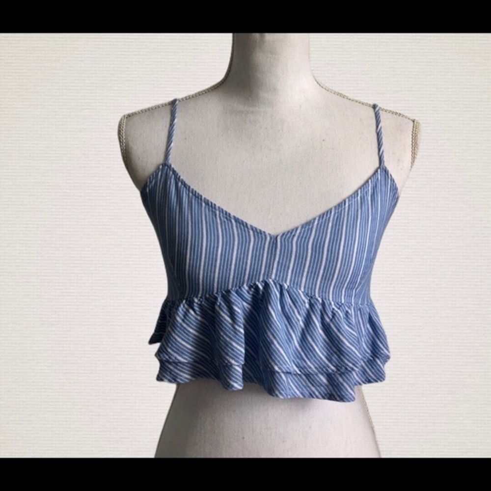 FOREVER21 stripes women’s crop top size L
